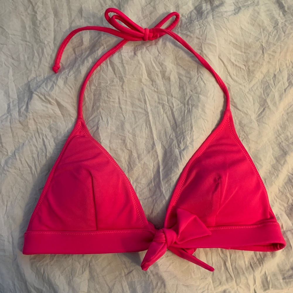 Pink Tie Bathing Suit top